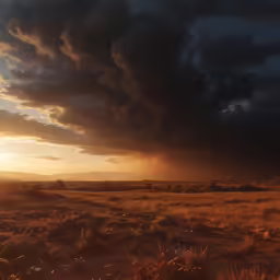 a lonely brown horse in the open field