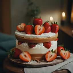 a three layer cake with several pieces removed