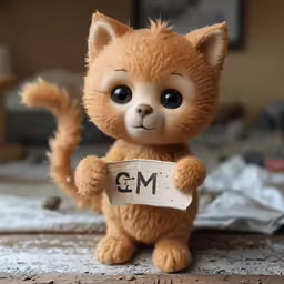a stuffed animal holding an m1 tag in its paws