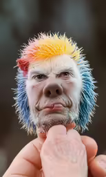 a person holding a toy in his hand