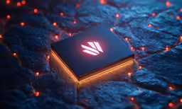 a close up of a square device with the letter v on it