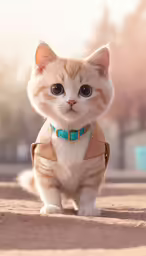 a close up of a cat on the ground