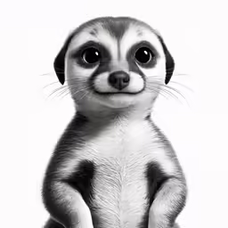 a meerkat sitting down looking at the camera
