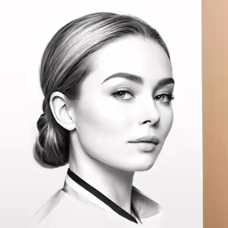 the model has a pony tail styled into a high bun