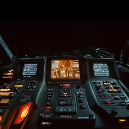 a cockpit view looking at the instruments on board