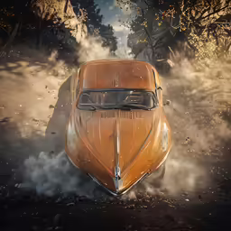 a car that is sitting in the dirt