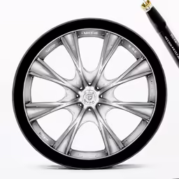a drawing of a wheel with pencils and an eraser