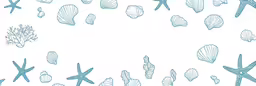 a line drawing of sea shells and starfishs