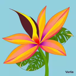 a colorful flower is in the blue sky