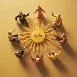 toy figures that appear to be the sun