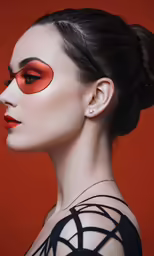 a woman with a face mask and a makeup brush