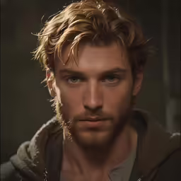 a close up shot of a man with long hair