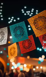 there are many colorful doidles hanging from a string