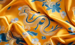 a close up shot of a fabric with floral and scrolls