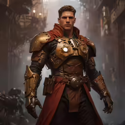 a futuristic man dressed in armor and gear