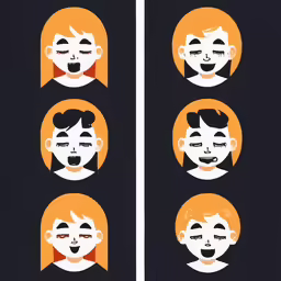 three children in black and orange