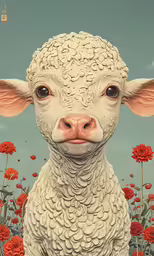 this is a large white sheep with big ears