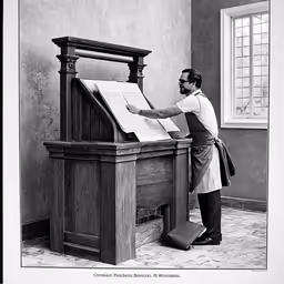 a man playing the piano inside of a room