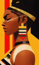 a painting of a woman wearing an ear ring