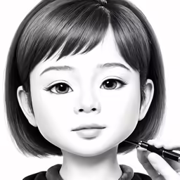 the digital 3d image of a young asian girl
