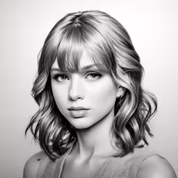 the beautiful taylor swift photo is black and white