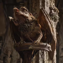 a close up of a bird perched on a chair