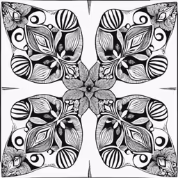 a flower design in black and white