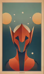an illustration of a stylized, geometric woman