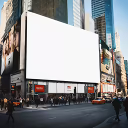 a large billboard with an image of a woman on it