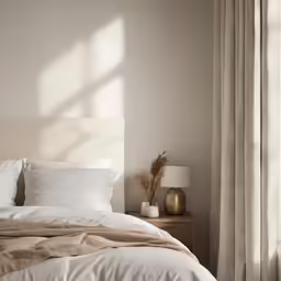 there are two brown planters near the bed