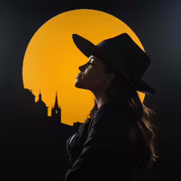 a young woman with a hat and coat on