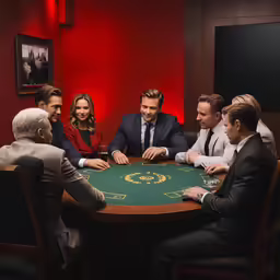 a group of people playing cards on a table