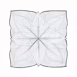 a white and black drawing of some leaves