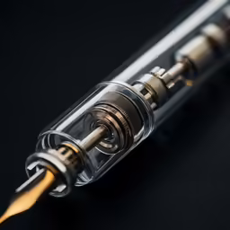 a close up of an electronic device with a yellow tip