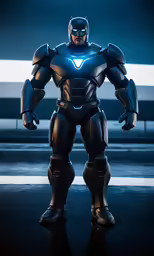the armored iron man is looking into the distance