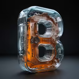 a plastic letter sitting on top of a table