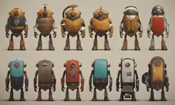 many different types of robots on white background