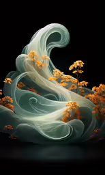a white flower in a dark and colorful setting
