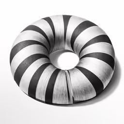 a decorative black and white object that is sitting on a table