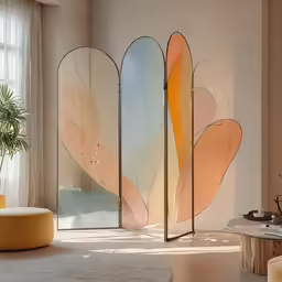 a couple of mirrors that are in a room