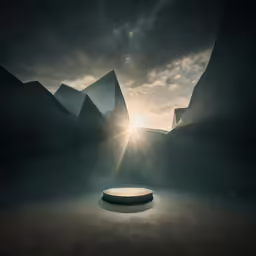 a piece of art made of concrete and sunlight