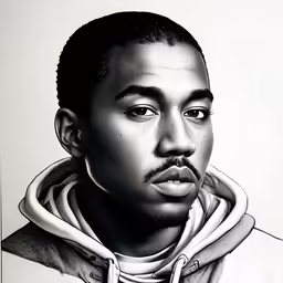 a man with a hoodie and a shaved hair