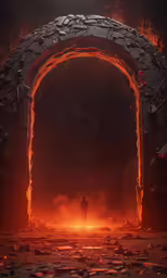 a man is walking out of an abandoned tunnel