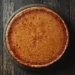 a close up of a pizza on a wooden table