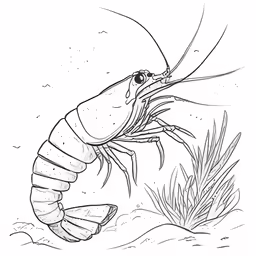 a shrimp in a fish bowl with algae