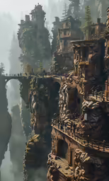 the bridge is built into a very big cliff