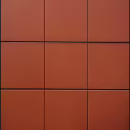 a man wearing a hat and coat is standing next to brown tiles
