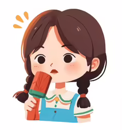 a woman that is licking an object in her mouth