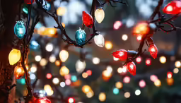 a tree with christmas lights on it