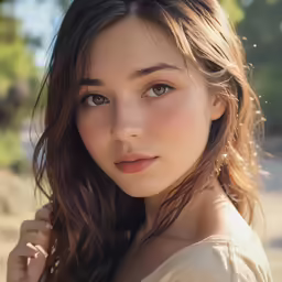 a beautiful woman with long hair and blue eyes